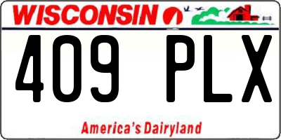 WI license plate 409PLX