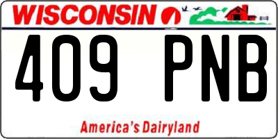 WI license plate 409PNB