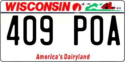 WI license plate 409POA