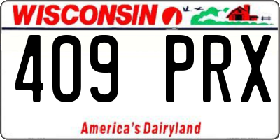 WI license plate 409PRX