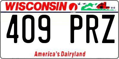 WI license plate 409PRZ