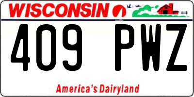 WI license plate 409PWZ