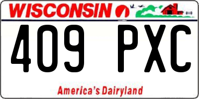 WI license plate 409PXC