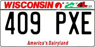 WI license plate 409PXE