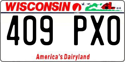 WI license plate 409PXO
