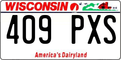 WI license plate 409PXS