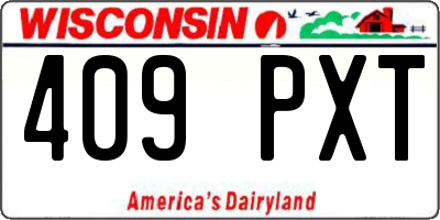WI license plate 409PXT