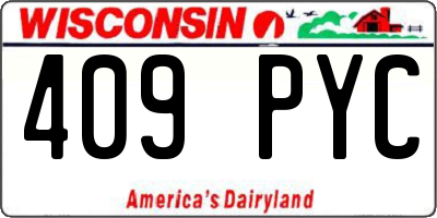 WI license plate 409PYC