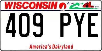 WI license plate 409PYE