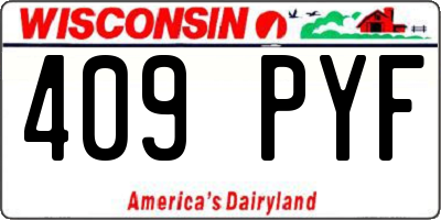 WI license plate 409PYF