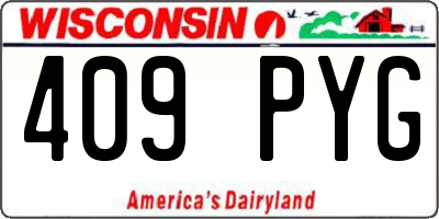 WI license plate 409PYG