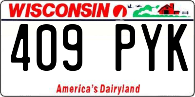 WI license plate 409PYK