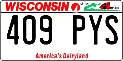 WI license plate 409PYS