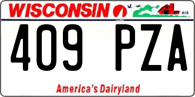 WI license plate 409PZA