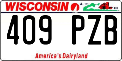 WI license plate 409PZB