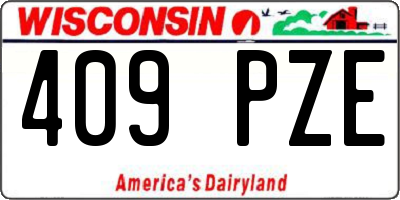 WI license plate 409PZE