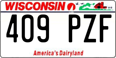 WI license plate 409PZF