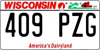 WI license plate 409PZG