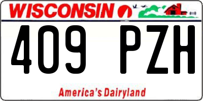 WI license plate 409PZH