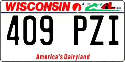 WI license plate 409PZI