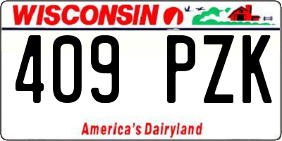 WI license plate 409PZK