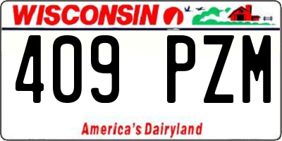 WI license plate 409PZM
