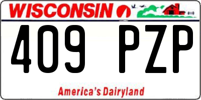 WI license plate 409PZP