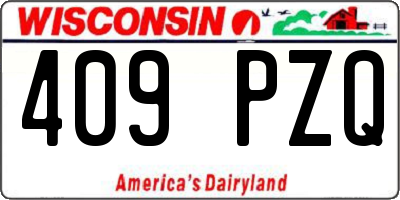 WI license plate 409PZQ