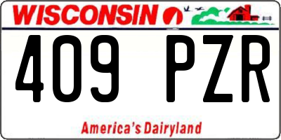 WI license plate 409PZR