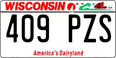 WI license plate 409PZS