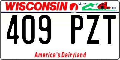WI license plate 409PZT