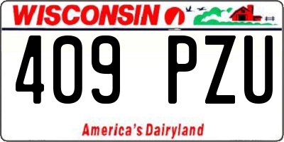 WI license plate 409PZU