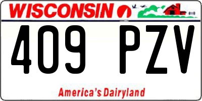 WI license plate 409PZV