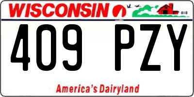 WI license plate 409PZY