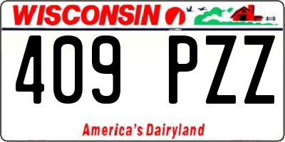 WI license plate 409PZZ
