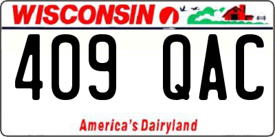 WI license plate 409QAC