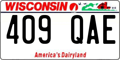 WI license plate 409QAE