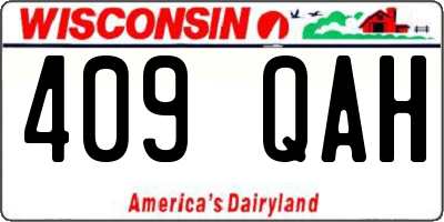 WI license plate 409QAH