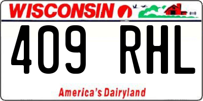 WI license plate 409RHL
