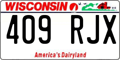 WI license plate 409RJX