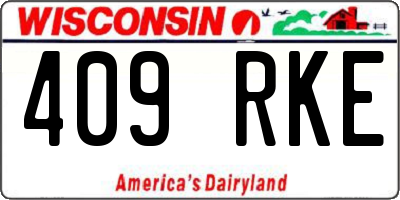 WI license plate 409RKE
