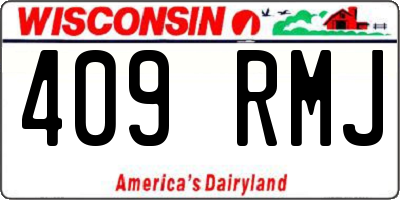 WI license plate 409RMJ