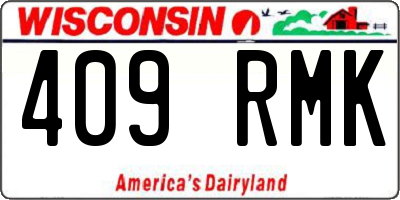 WI license plate 409RMK