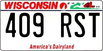 WI license plate 409RST