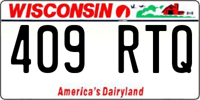 WI license plate 409RTQ
