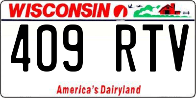 WI license plate 409RTV