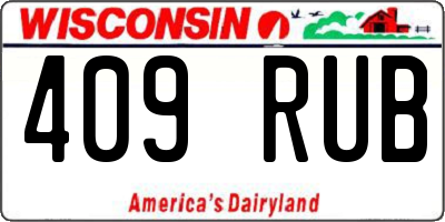 WI license plate 409RUB