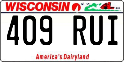 WI license plate 409RUI