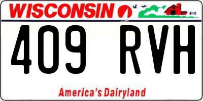WI license plate 409RVH