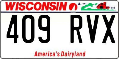 WI license plate 409RVX